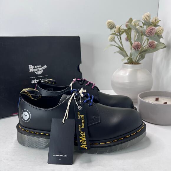 Dr Marten 1461 Atoms Leather Slip Resistant Oxford Shoe Black Men 7 Women 8 NWB - Picture 3 of 11